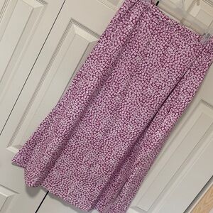 Chic Pink Floral A-Line Skirt